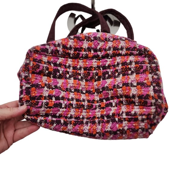 Vera Bradley Hadley East West Tote Houndstooth Pink / Brown Barbie core - Picture 5 of 5